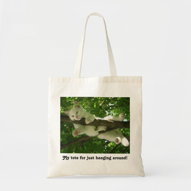 Out On A Limb Cat Tote Bag (Front)