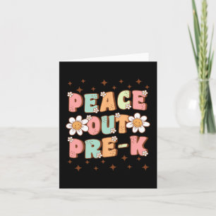 Out Pre-k Cute Groovy Last Day Of Preschool Gradua Card