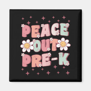 Out Pre-k Cute Groovy Last Day Of Preschool Gradua Magnet