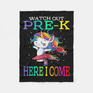 Out Pre-k Here I Come Unicorn Back To School Fleece Blanket