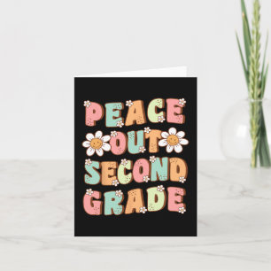 Out Second Grade Cute Groovy Last Day Of 2nd Grade Card