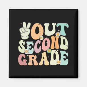 Out Second Grade Retro Groovy Last Day Of School 2 Magnet