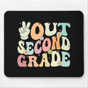 Out Second Grade Retro Groovy Last Day Of School 2 Mouse Pad
