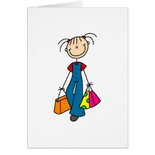 Out Shopping Stick Figure Card