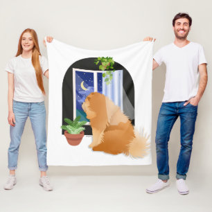  OUT THERE SOMEWHERE  Chow fleece blanket white