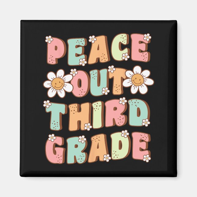 Out Third Grade Cute Groovy Last Day Of 3rd Grade  Magnet (Front)