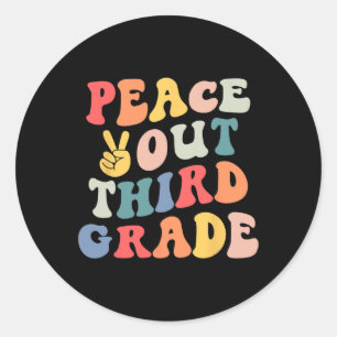 Out Third Grade Last Day Of School 3rd Grade Boy G Classic Round Sticker