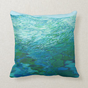 Out To Sea Ocean Waves Pillow by Juul