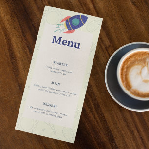 Out to space theme Birthday Party Menu