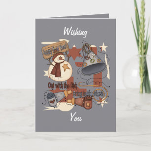 Out with the old Bring in the new Holiday Card