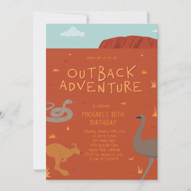 Outback Adventure Birthday Invitation (Front)