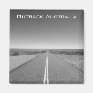 Outback Australia Road in Black and White - Magnet