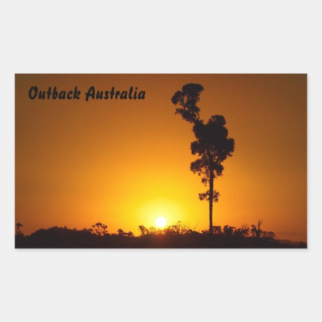 Outback Australia sunset rectangular sticker (Front)