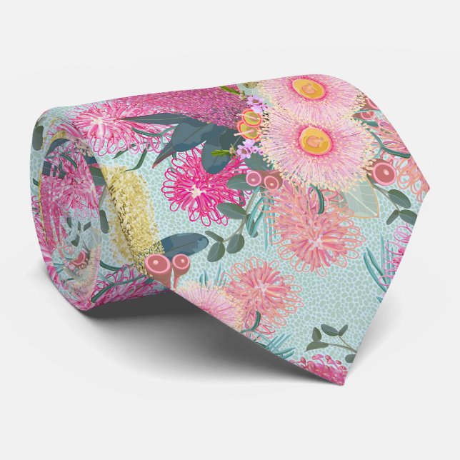 Outback Banksia And Grevillea Eucalyptus  Tie (Rolled)