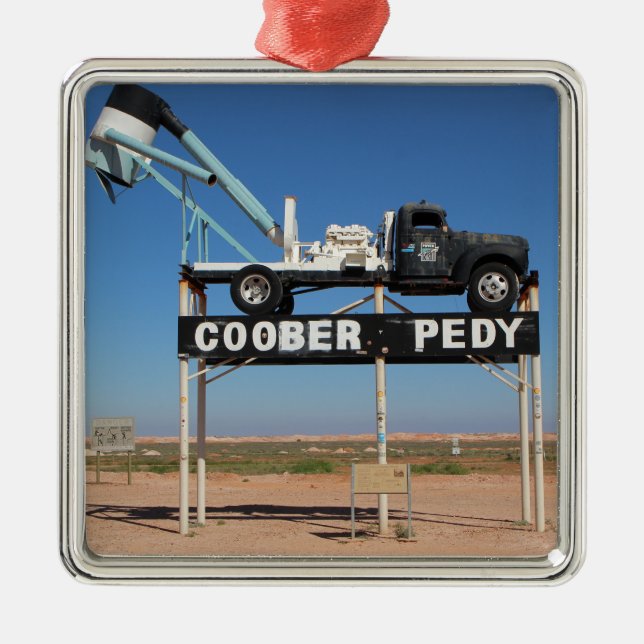 Outback Coober Pedy Customised Souvenir Metal Tree Decoration (Front)