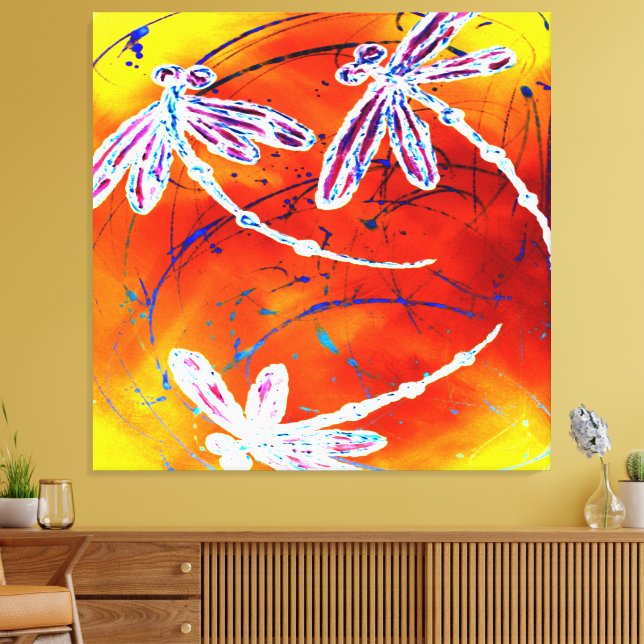 Outback Dragonfly Dance Canvas Print (Insitu(LivingRoom))