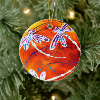 Outback Dragonfly Dance Ceramic Tree Decoration