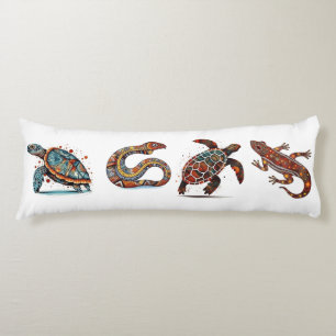 Outback Earth Spirits, aboriginal art Body Cushion