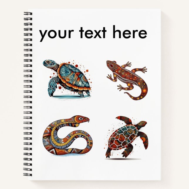 Outback Earth Spirits, aboriginal art Notebook (Front)