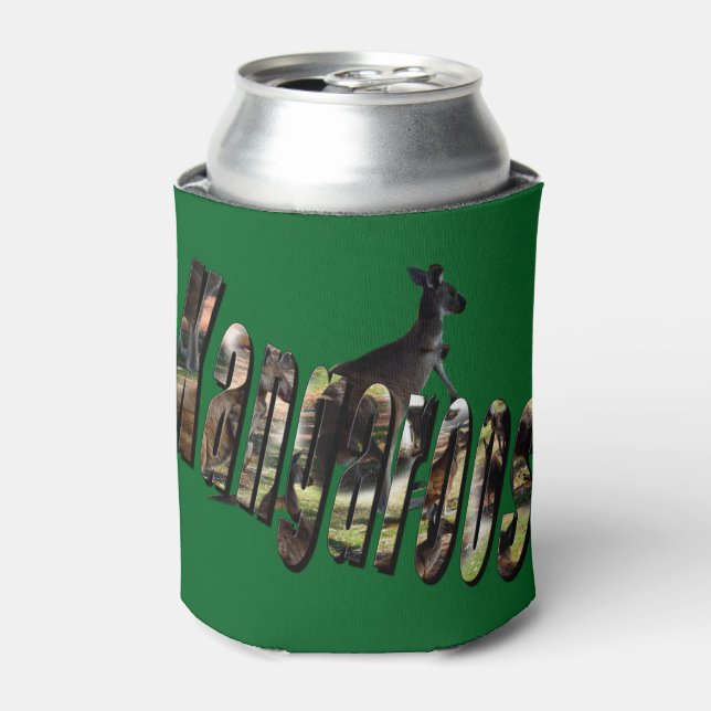 Outback Hoppers: Australian Kangaroo And Name, Can Cooler (Can Front)