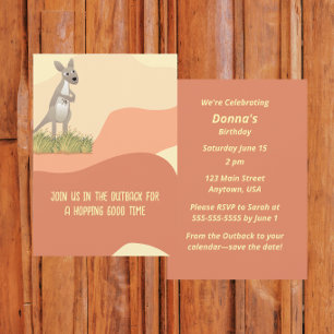 Outback Kangaroo, Hopping Good Time, BOHO Invitation