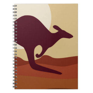 Outback kangaroo spiral notebook
