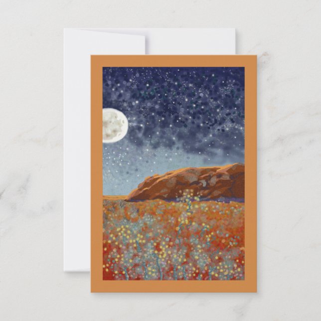 Outback moon and wildflowers card (Front)