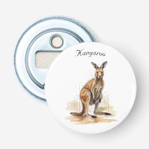Outback Wanderer: Watercolor Kangaroo custom Bottle Opener
