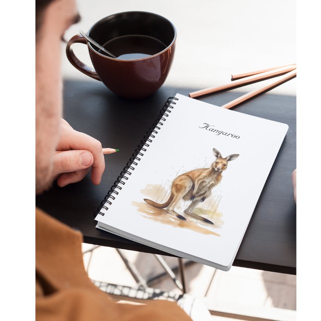 Outback Wanderer: Watercolor Kangaroo custom Notebook (Creator Uploaded)