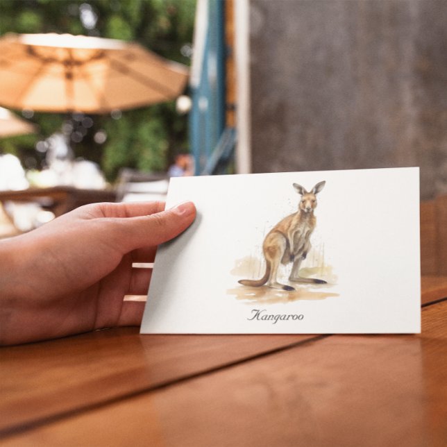 Outback Wanderer: Watercolor Kangaroo custom Postcard (Creator Uploaded)