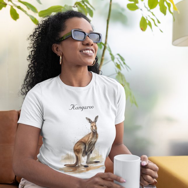 Outback Wanderer: Watercolor Kangaroo custom T-Shirt (Creator Uploaded)