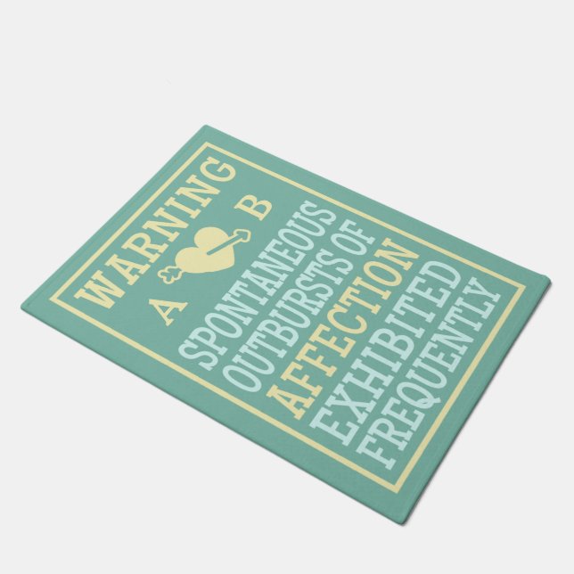 Outbursts of Affection custom monogram door mats (Angled)