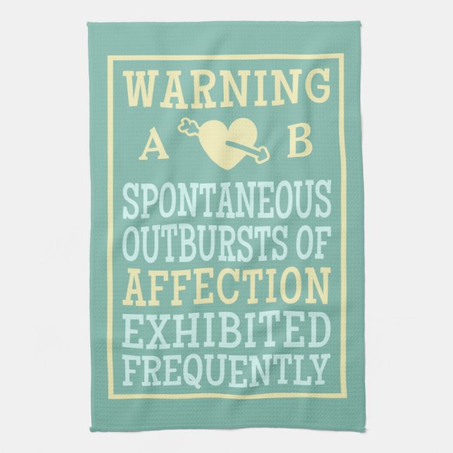 Outbursts of Affection custom monogram hand towel (Vertical)
