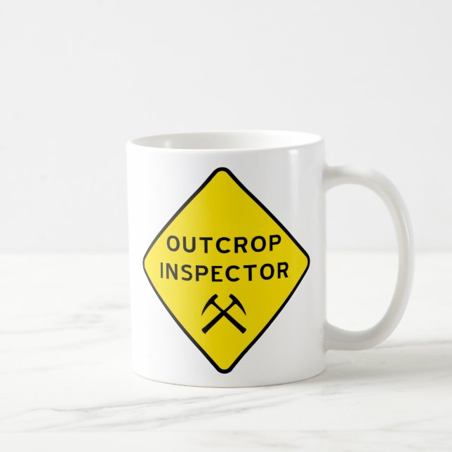 Outcrop Inspector Warning Sign Coffee Mug (Right)