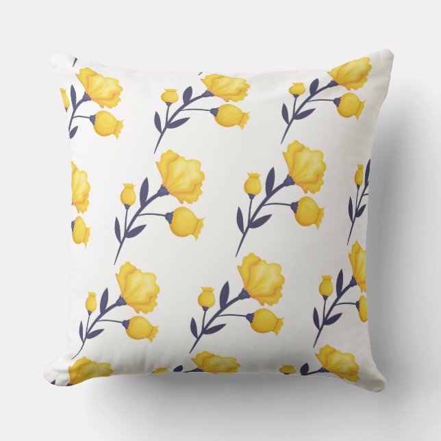 Outdoor Accent Pillow-Tulips Throw Pillow (Front)
