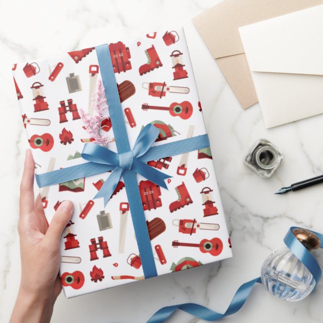 Outdoor Adventure Camping and Hiking Design Wrapping Paper (Gifting)