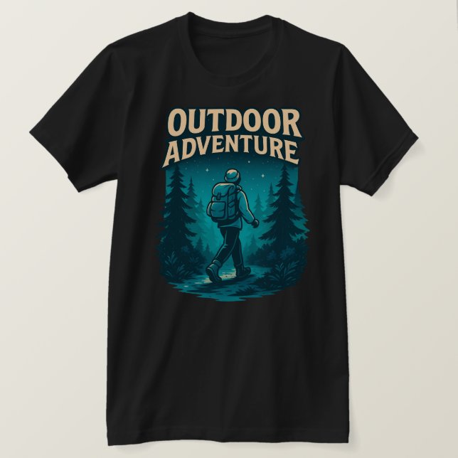 Outdoor Adventure Hiking Forest Design T-Shirt (Design Front)
