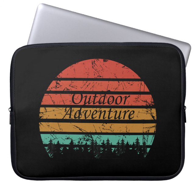 Outdoor adventure hiking lover laptop sleeve (Front)