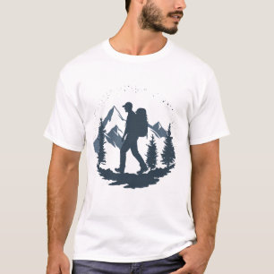 Outdoor Adventure Hiking Mountain Explorer Design T-Shirt