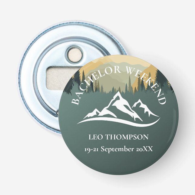 Outdoor Adventure Mountain Bachelor Weekend Bottle Opener (Front)