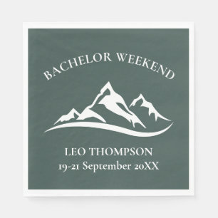 Outdoor Adventure Mountain Bachelor Weekend Napkin