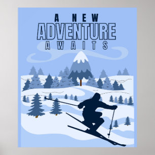 Outdoor Adventure snowboarding Winter Poster