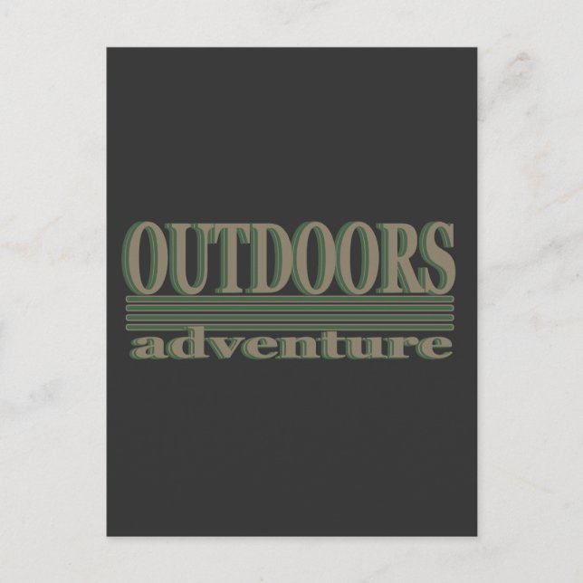 outdoor adventure text design illustration postcard (Front)