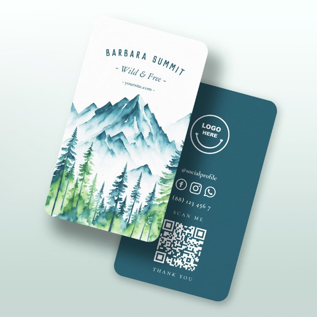 Outdoor Adventure Travel Mountain Forest  Business Card (Creator Uploaded)
