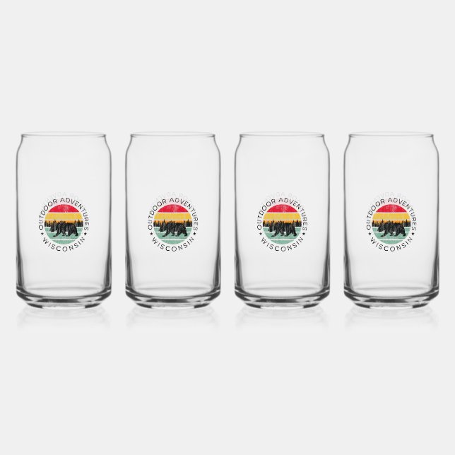 Outdoor Adventures Wisconsin Can Glass (Front)