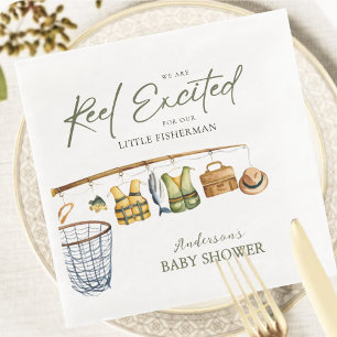 Outdoor Baby Shower Fishing Theme Napkins
