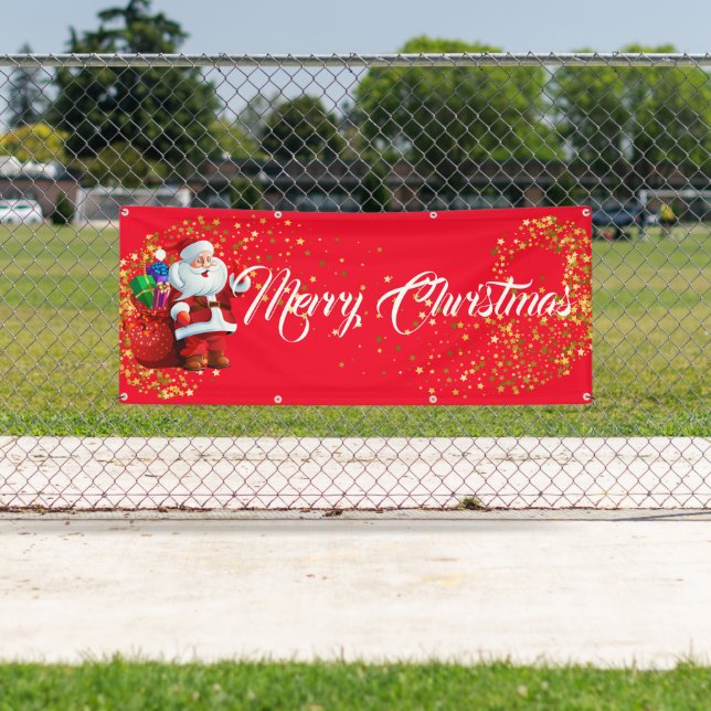 Outdoor Banner-Merry Christmas Banner (Insitu)