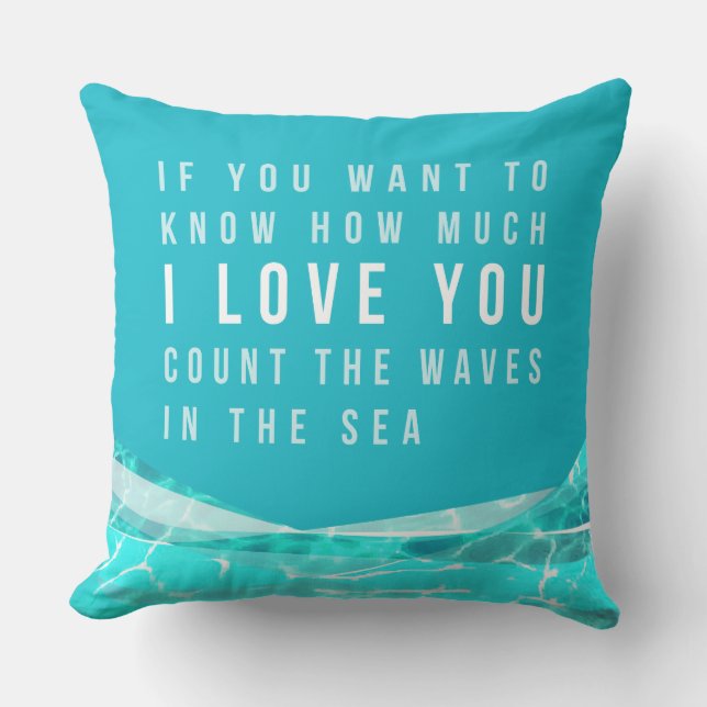 OUTDOOR Beach Style Pillow,Blue, Green, Turquois Cushion (Front)