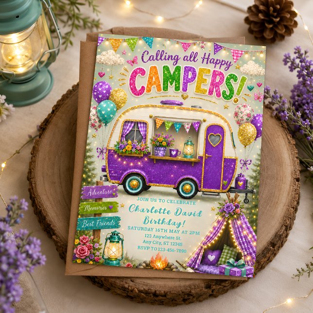 Outdoor Boho RV Birthday Celebration Invitation (Creator Uploaded)