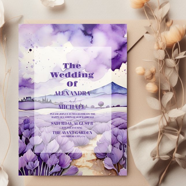 Outdoor Botanical  Lavender Wedding Invitation (Creator Uploaded)
